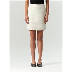 Юбка мини из твида с добавлением льна, S1090/neige