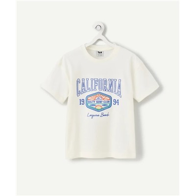Boy's white t-shirt with "california" logo