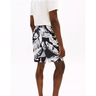Relaxed Fit 7" Banana Leaf Print Short