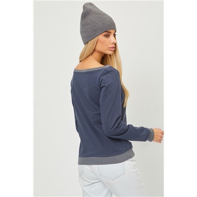Кофта лодочка женская с округлым вырезом