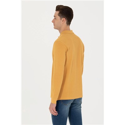 Erkek Hardal Basic Sweatshirt