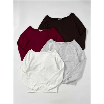 Женский свитшот / толстовка  с открытыми плечами 6 цветов ГАРА*Ж