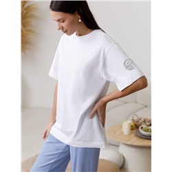 Футболка оверсайз с принтом из премиального 100% хлопка