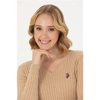 Kadın Kum Melanj V - Yaka Basic Kazak