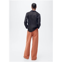 Jeans wide leg tiro alto