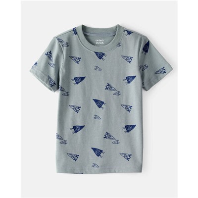 Toddler Boy Baseball Print Short-Sleeve Tee - Red