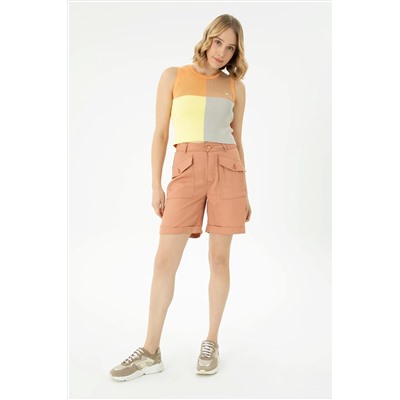 Kadın Pudra Dokuma Şort