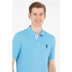 Erkek Turkuaz Basic Polo Yaka Tişört