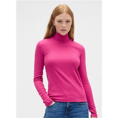 Ribbed Turtleneck T-Shirt