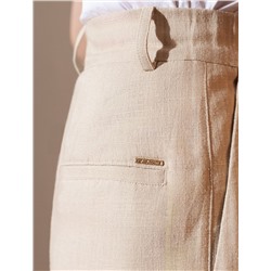 Свободные брюки палаццо на эластичном поясе изо льна с вискозой