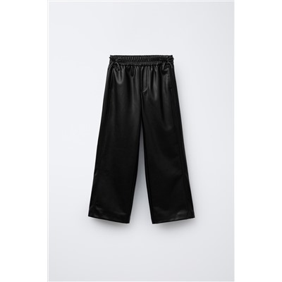 FAUX LEATHER TROUSERS WITH BOWS