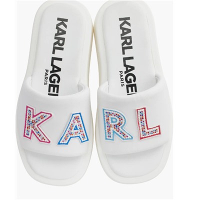 Opal Studs Platform Slide Sandal (Women) KARL LAGERFELD