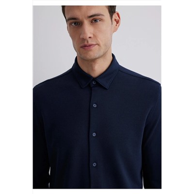 Mavi Lacivert Liyosel Gömlek Slim Fit / Dar Kesim 0211582-70488