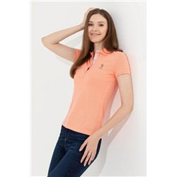 Kadın Somon Basic Polo Yaka Tişört