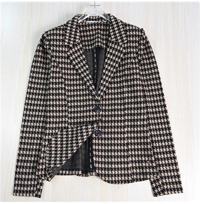 Женский мягкий, эластичный пиджак с рисунком «гусиная лапка»