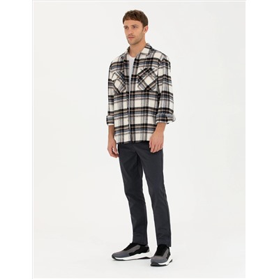 Lacivert Slim Fit Kanvas Pantolon
