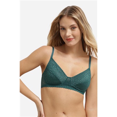 Sujetador sin aro de encaje floral