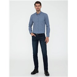 Mavi Slim Fit Uzun Kollu Gömlek
