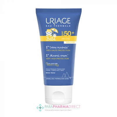 Uriage Bébé 1ère Crème Minérale Solaire SPF50+ Visage & Corps 50 ml