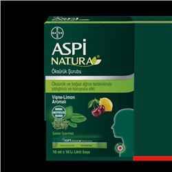Aspi Natura Öksürük Şurubu VişneLimon Aromalı 10ml X 16’Lı Likit Saşe0