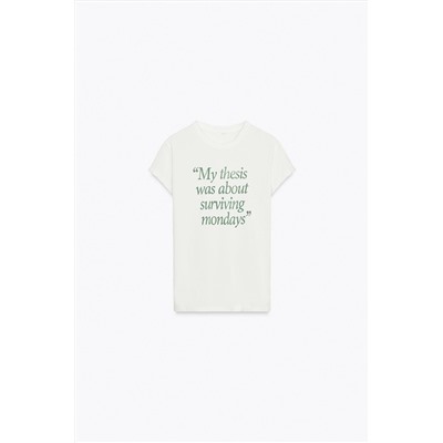 RUSTIC T-SHIRT WITH SLOGAN