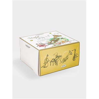 Кружка, 380 мл, фарфор F, белая, с зеленым кантом, Весна, A. Vivaldi