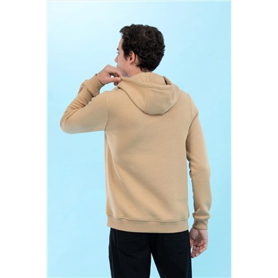 Kum Kapüşonlu Basic Sweatshirt