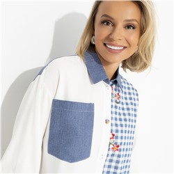 Рубашка комбинированная, Жемчужина образа (white)