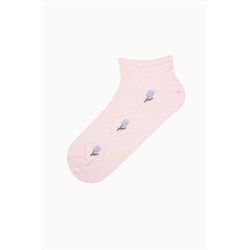 Penti Diamond Flower Pembe Beyaz 2li Patik Çorap