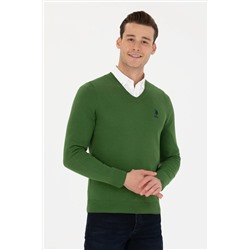 Erkek Yeşil Basic Kazak