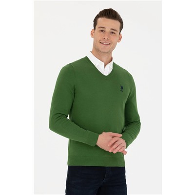 Erkek Yeşil Basic Kazak