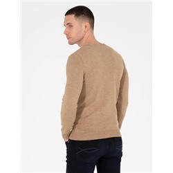 Camel Melanj Slim Fit Bisiklet Yaka Basic Triko Kazak