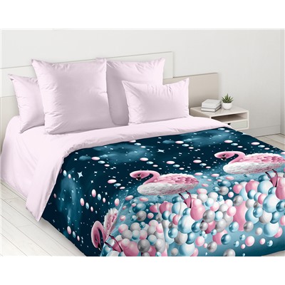 Постельное белье Розовый фламинго Перкаль