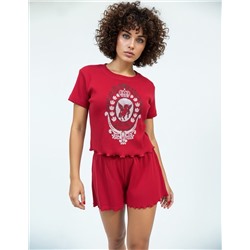 Женская пижама с шортами и футболкой - 403