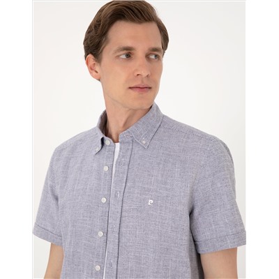 Lacivert Regular Fit Kısa Kollu Gömlek