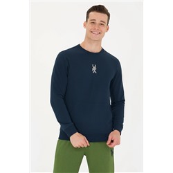 Erkek Lacivert Bisiklet Yaka Sweatshirt