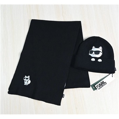 Теплая вязаная шапка, шарф и комплект из двух предметов КАР*Л! 😎