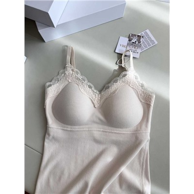 Женский топ / майка с кружевом   LA PERL*A