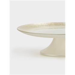 Блюдо на ножке, 21х7 см, стекло, молочное/шампань, Marbella