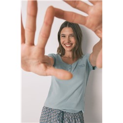 Camiseta manga corta algodón verde