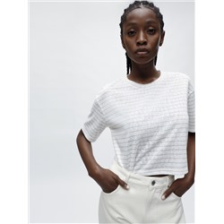 CAMISETA CROPPED DE EFECTO LINO