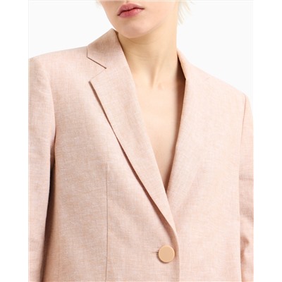 SINGLE-BREASTED LINEN AND COTTON JACKET