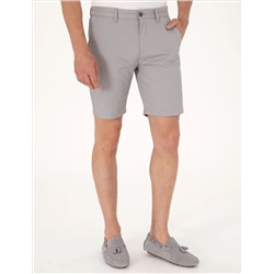 Gri Slim Fit Dokuma Şort