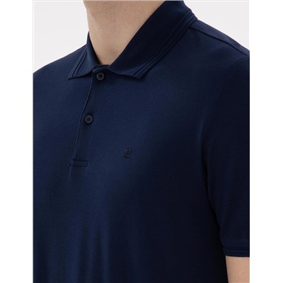 Lacivert Regular Fit %100 Pamuk Polo Yaka Basic Tişört