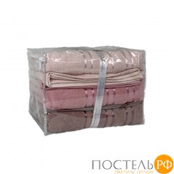 Набор полотенец Карвен Micro Delux 50*90 3шт. махра HS 1010 v8 pembe/g.kurusu/t.g.kurusu
