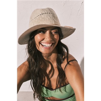 Sombrero efecto rafia beige