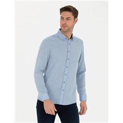 Mavi Slim Fit Uzun Kollu Gömlek