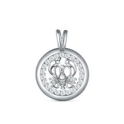 Подвеска из серебра с фианитами родированная - Рак 925 пробы П-2724-Р