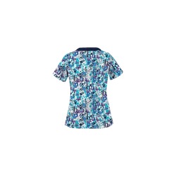UA Have Hope Turquoise Scallop Neck Print Scrub Top