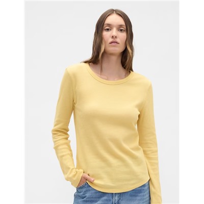 Waffle-Knit Crewneck T-Shirt